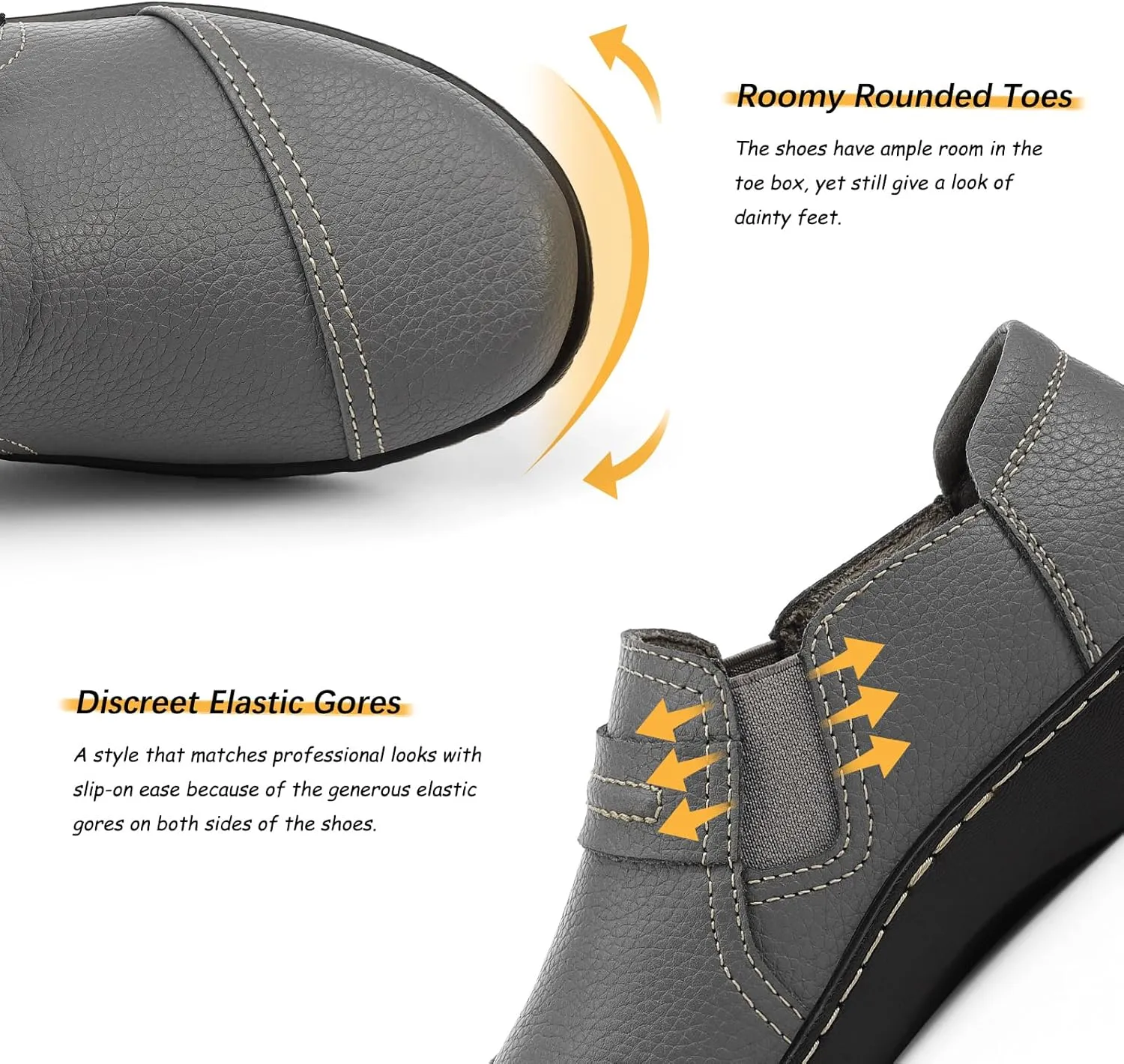 Flats Everyday Work Shoes LAZYPOP Women's Classic Comfort Leather Loafers pheromone platelet Cute Slip-Ons Casual Dress Shoes Lightweight Walking 