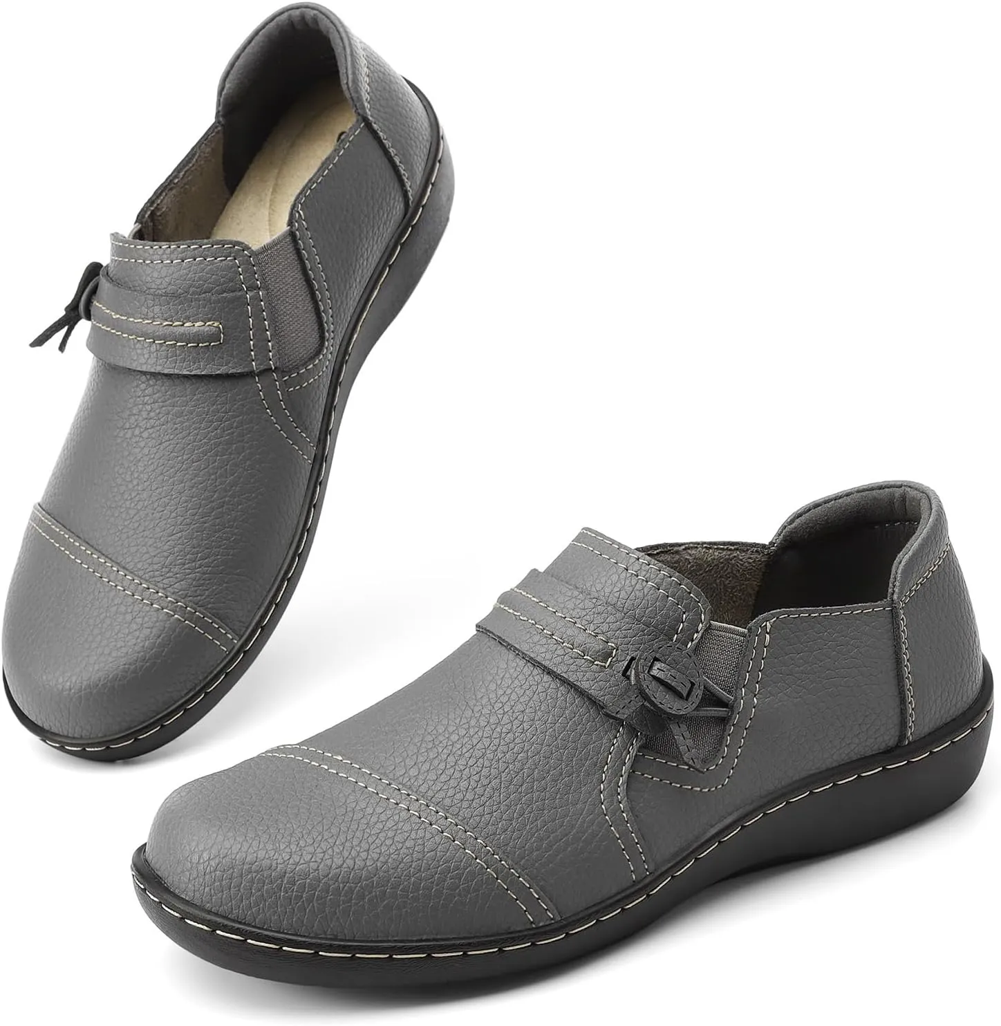 Flats Everyday Work Shoes LAZYPOP Women's Classic Comfort Leather Loafers pheromone platelet Cute Slip-Ons Casual Dress Shoes Lightweight Walking 