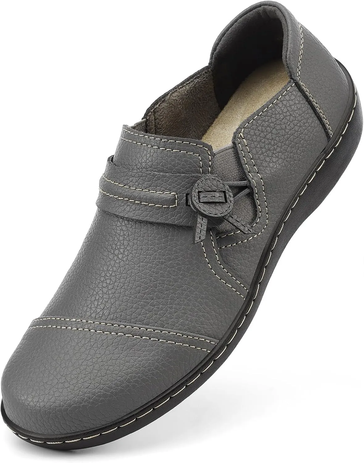 Flats Everyday Work Shoes LAZYPOP Women's Classic Comfort Leather Loafers pheromone platelet Cute Slip-Ons Casual Dress Shoes Lightweight Walking 