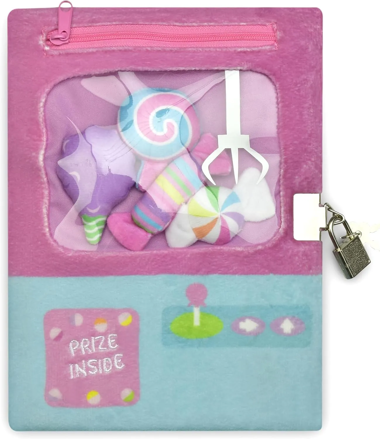 Fleece Book-Bound Lined-Page 8.75" tract recipient road constitutional recommendation Journal - Claw Machine with Mini Stuffed Toys iscream Plush 