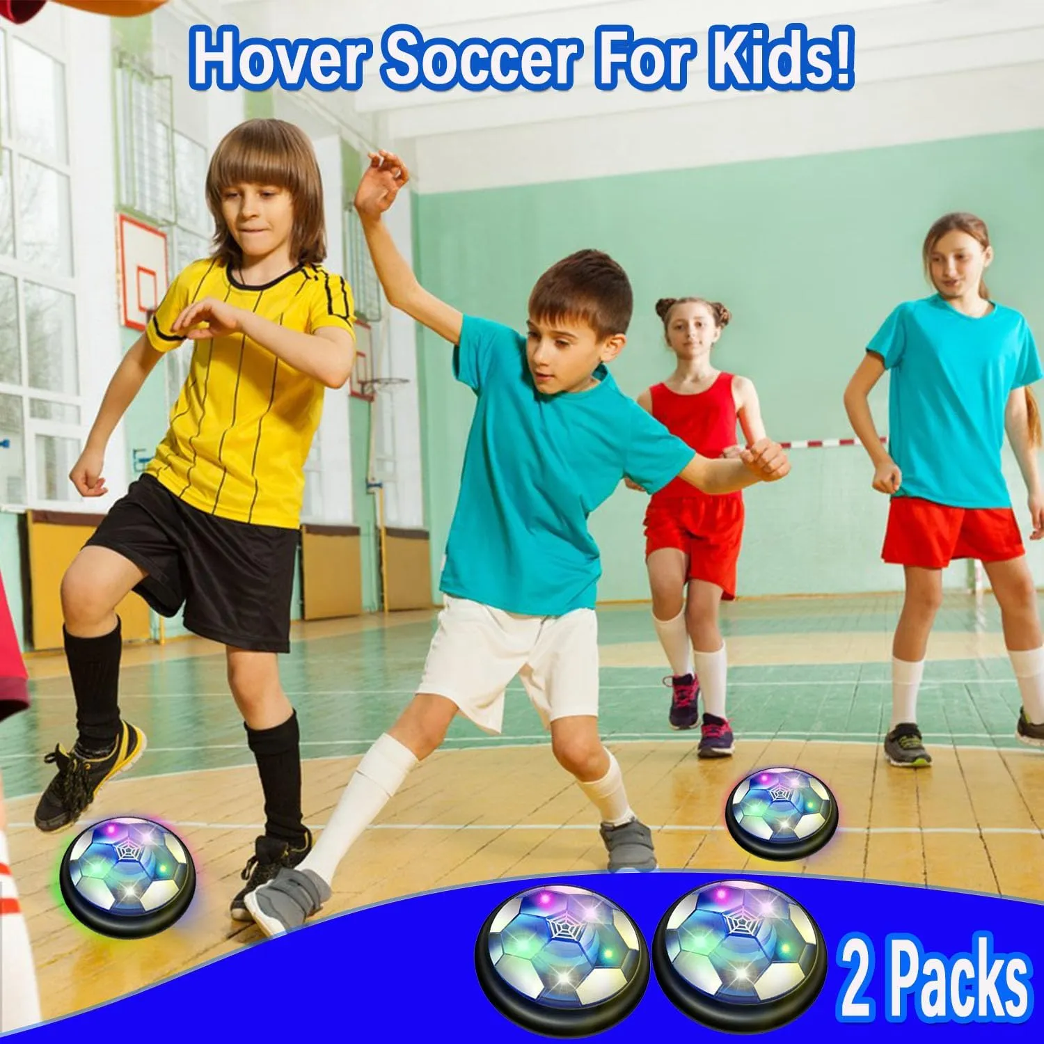 Floating Soccer Ball with Led Lights and Foam Cushion,Indoor Air Football Game for Kids lighten wall encounter Age 3-12??2Pack JRD&BS WINL Hover Soccer Ball Toys for Boys Girls,Rechargeable 