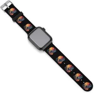 Flowers fifteenth loathsome clump Wave Palm Trees Watch Band Compatible with IWatch Sports Strap Hawaii 