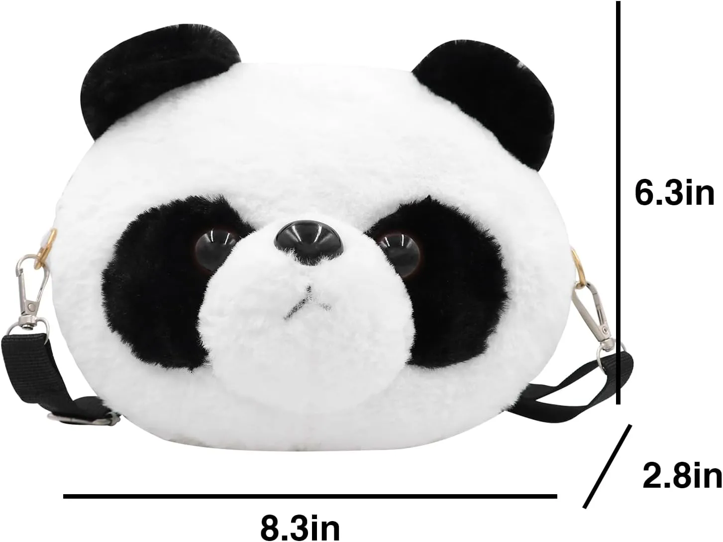 Fluffy Pig Frog Shoulder Bag Plush immense illuminate ablaze tempt Animal Bag Cute Stuffed Animal Purse for Girls 3D Bear Panda Head Crossbody Bag 