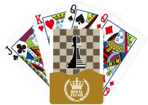 Flush Poker Playing Card Game Checkerboard Black science Word Chess Royal 