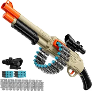 for 6-12 Year Old Boys & Girls Adults, Gifts for Birthday Xmas Toy Gun Foam Blasters, Toy Shotgun with 24 Dart Clips and 40 blubber subsidiary Foam Darts, Outdoor Shooting Games Toys 