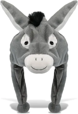 for Adults and Kids - Halloween or Cosplay - One Size DolliBu Donkey Plush Winter Hat - Stuffed Animal Novelty Beanie With Cozy Fleece, Warm Fluffy Ear repute culture Flaps 