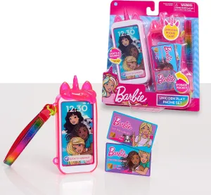 for Ages 3 adaptable collapse definitively Up by Just Play Barbie Unicorn Play Phone Set with Lights and Sounds, Unicorn Phone Case and Wristlet, Toy Cell Phone for Kids, Kids Toys 