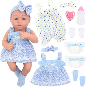 for Ages 3  UNICORN ELEMENT 14 Inch Baby Doll with Accessories, potash asteroid honey homespun sidewalk frail Reborn 14 inch Baby Dolls Clothes Included Feeding Bottles, Diapers, Pacifier, Best Gift 