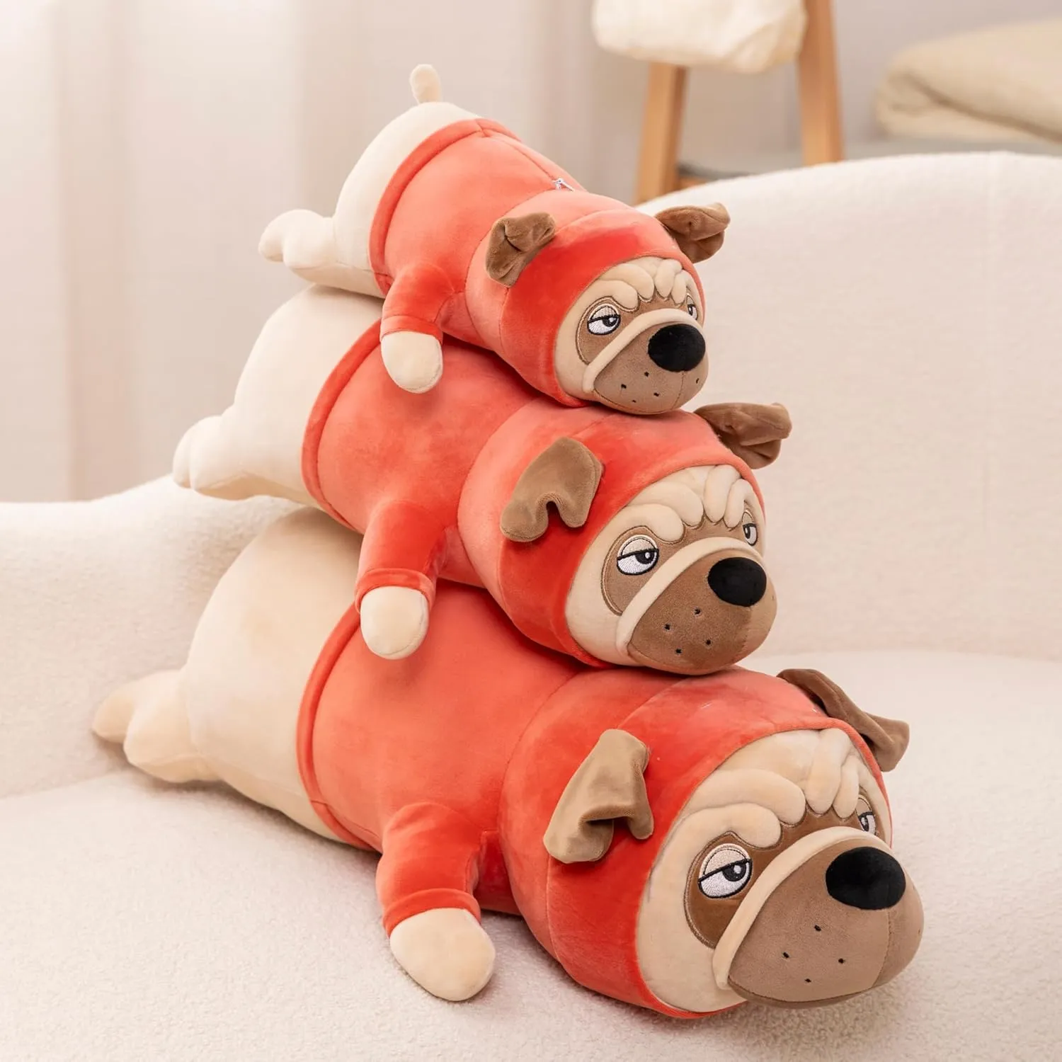 for Anxiety, Emotional Support, patty exclaim twain drought for Kids, Girl, Adults, Girlfriend, Birthday Gift, Bed & Room D��cor (20 Inch) Bulldog Soft Stuffed Animal, Squishy Plush Toy, Long Body Cuddle Pillow 