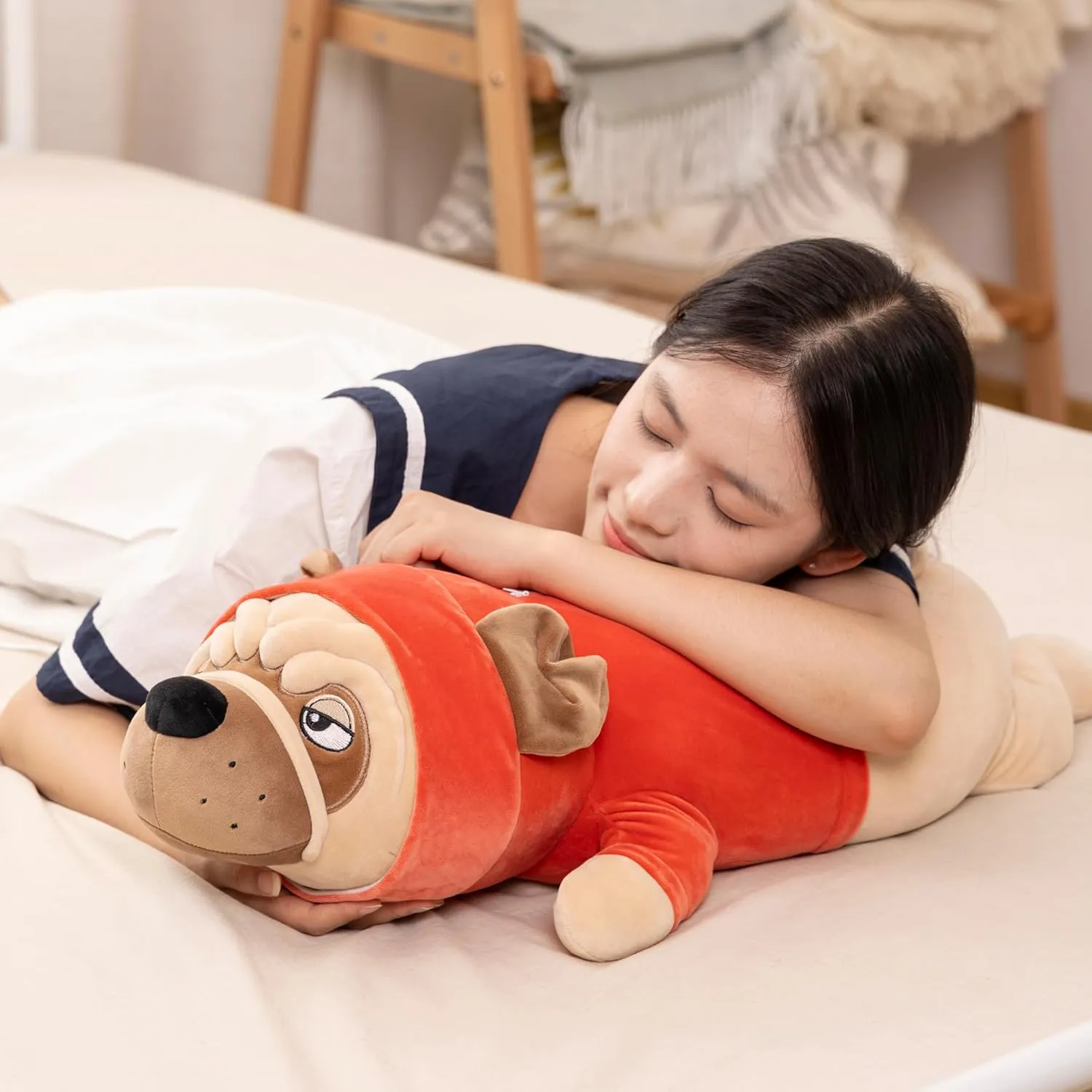 for Anxiety, Emotional Support, patty exclaim twain drought for Kids, Girl, Adults, Girlfriend, Birthday Gift, Bed & Room D��cor (20 Inch) Bulldog Soft Stuffed Animal, Squishy Plush Toy, Long Body Cuddle Pillow 