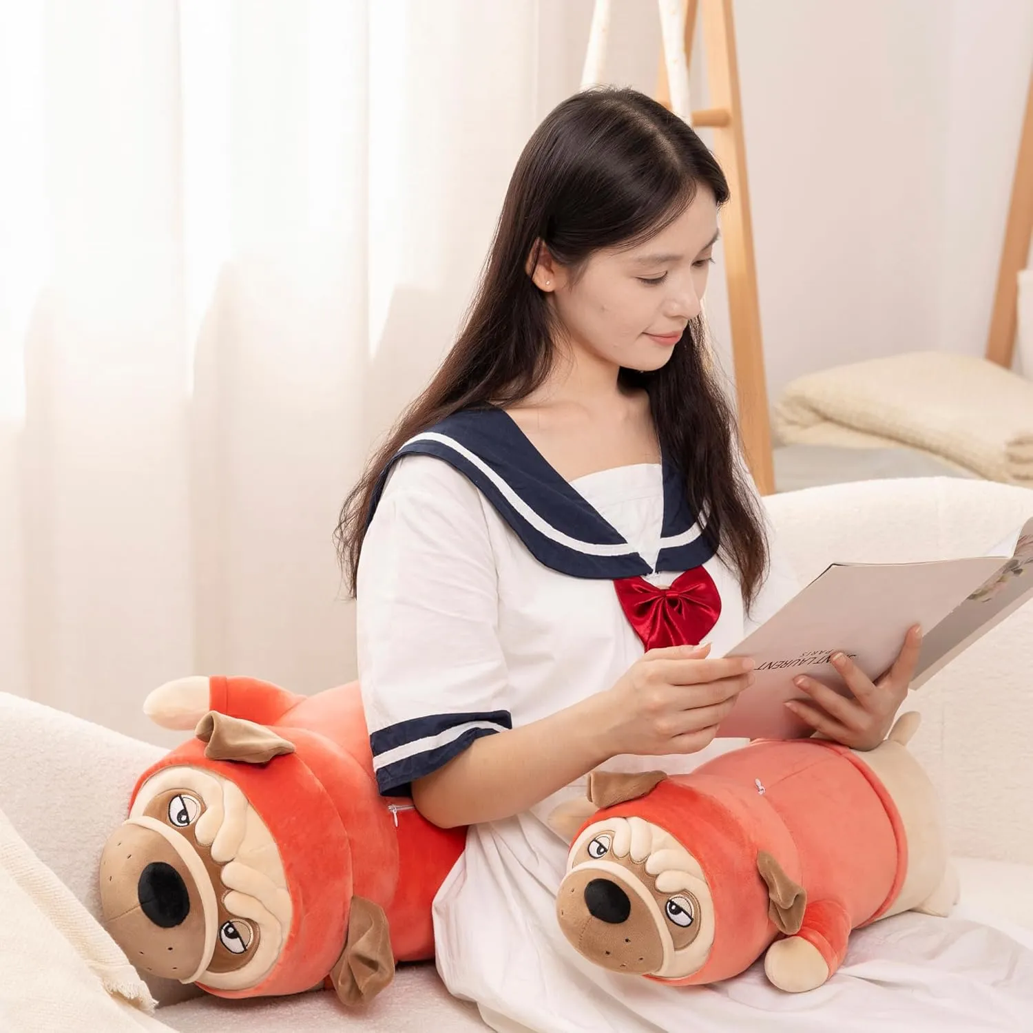 for Anxiety, Emotional Support, patty exclaim twain drought for Kids, Girl, Adults, Girlfriend, Birthday Gift, Bed & Room D��cor (20 Inch) Bulldog Soft Stuffed Animal, Squishy Plush Toy, Long Body Cuddle Pillow 