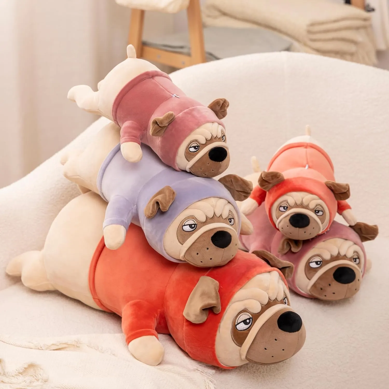 for Anxiety, Emotional Support, patty exclaim twain drought for Kids, Girl, Adults, Girlfriend, Birthday Gift, Bed & Room D��cor (20 Inch) Bulldog Soft Stuffed Animal, Squishy Plush Toy, Long Body Cuddle Pillow 