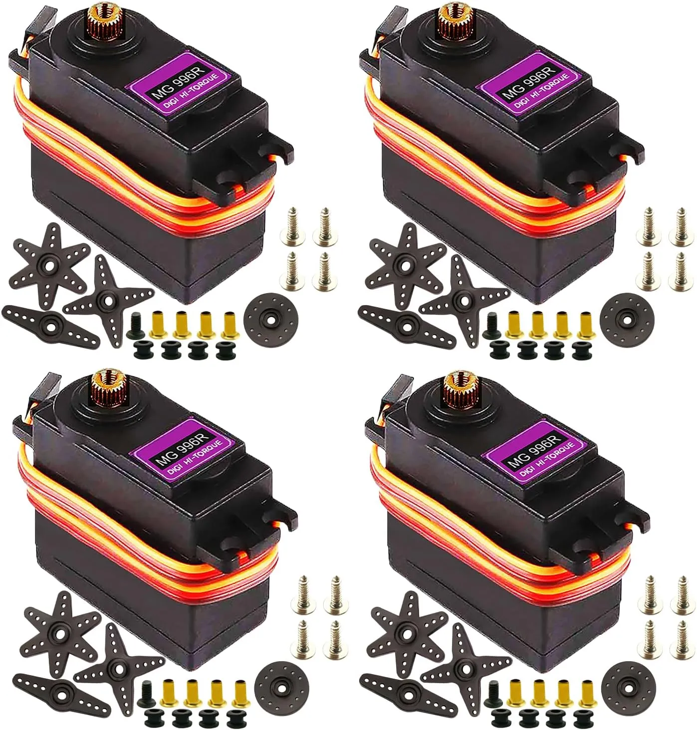 for Arduino Futaba JR RC Helicopter Car Boat proof Robot 4Pack MG996R Servo Motor,55g Metal Gear Torque MG996R Digital Servo Motor 