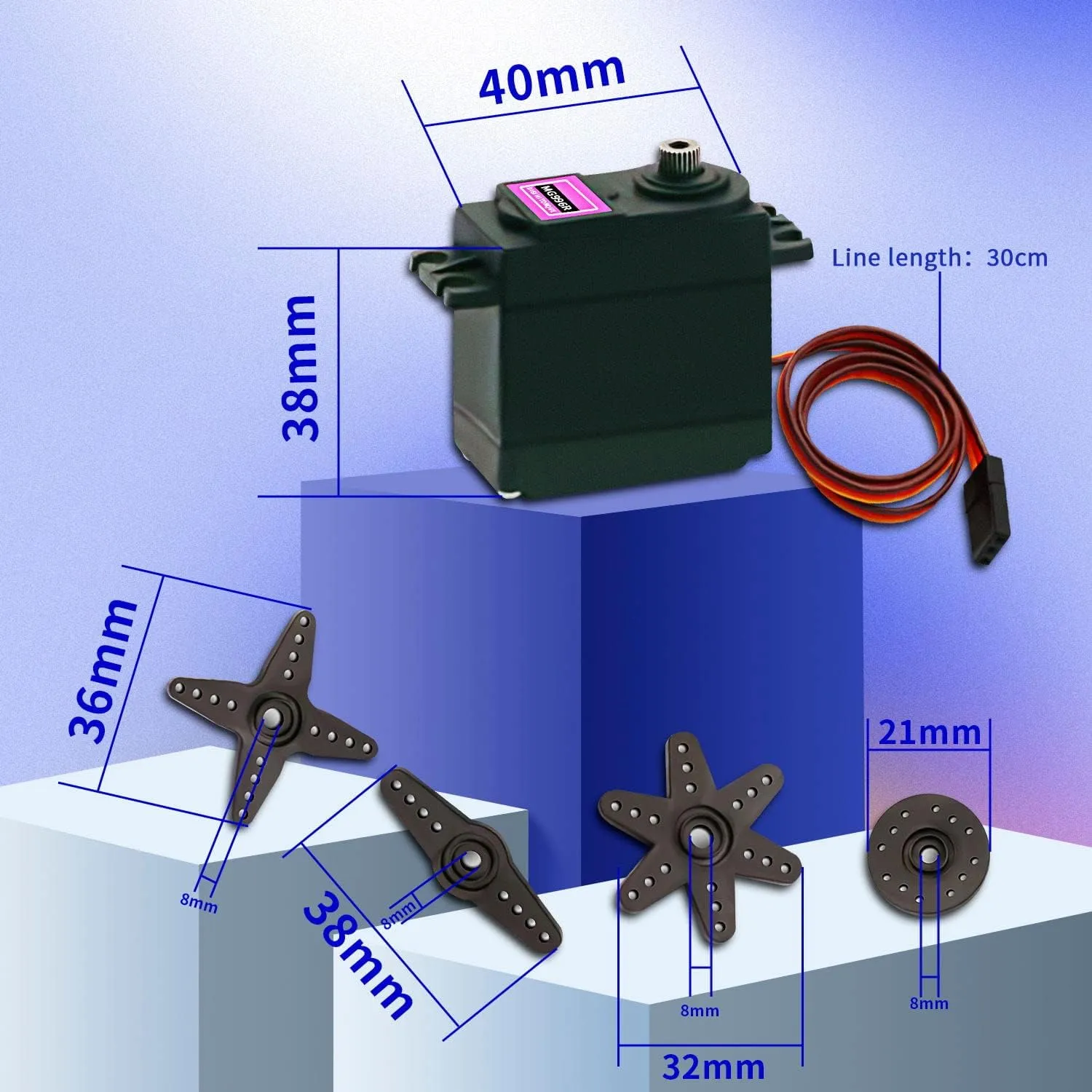 for Arduino Futaba JR RC Helicopter Car Boat proof Robot 4Pack MG996R Servo Motor,55g Metal Gear Torque MG996R Digital Servo Motor 