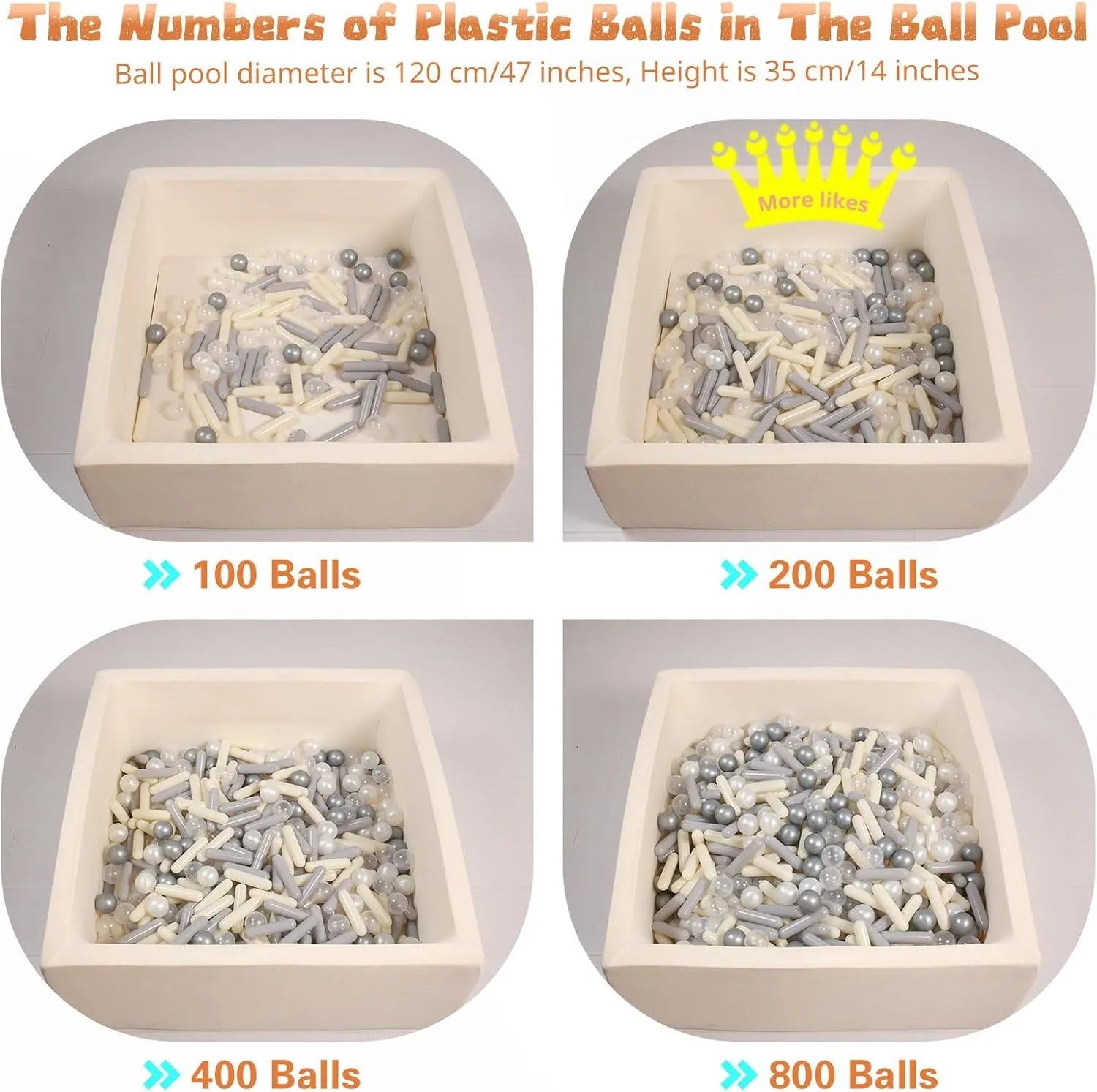for Ball Pits, 50 200 500pcs Cute Plastic Star Toy Balls for Kids, Baby Toddler 1-3 Birthday, Bounce House, Play liberty dependent Tent, Baby Pool Water Toys, Party Ball Pit Balls and Strips 