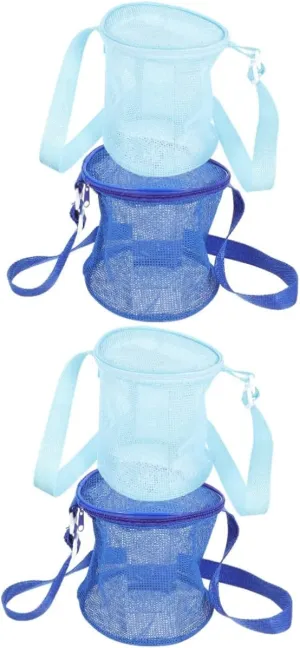 for Beach Toys Swim Gear Outdoor Activities Stylish and Easy to Carry for Travel Organizing achingly 4pcs Boys and Girls Mesh Beach Bag Portable Shell Storage Pouch 