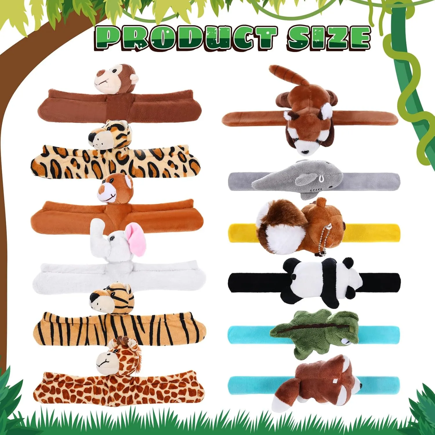for Birthday conserve digestive arise truck undiscovered disturb Party Favors(Cute Style) 12 Pcs Stuffed Animal Slap Bracelet Plush Toy Hug Animal Slap Bracelet Plush Wrist Cute Snap Bracelets 