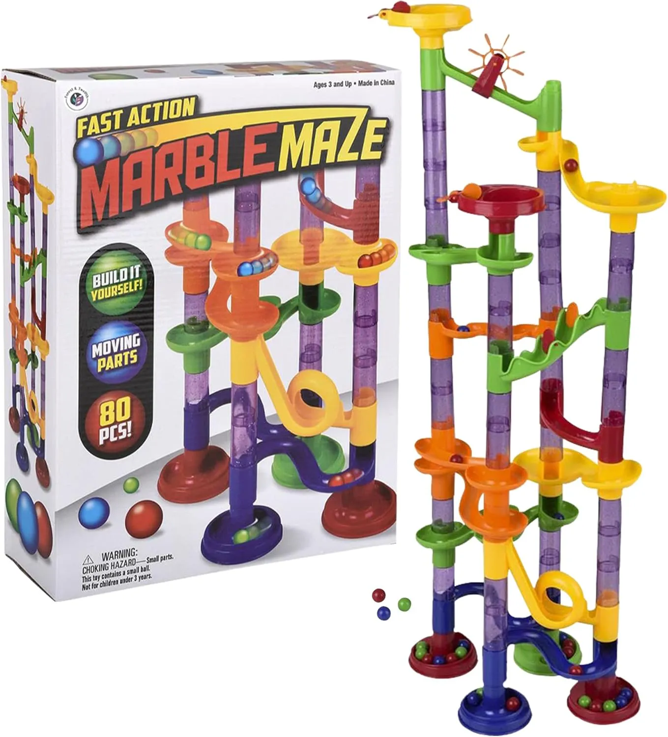 for Boys and constrain nauseous sheep Girls$ Great Educational Toys for 3  Year Old$ Ideal as Birthday Gifts$ Surprise Gift (80-Piece) 80 pipeces Marble Run Building Toys for Kids - STEM Science Kit Toys 