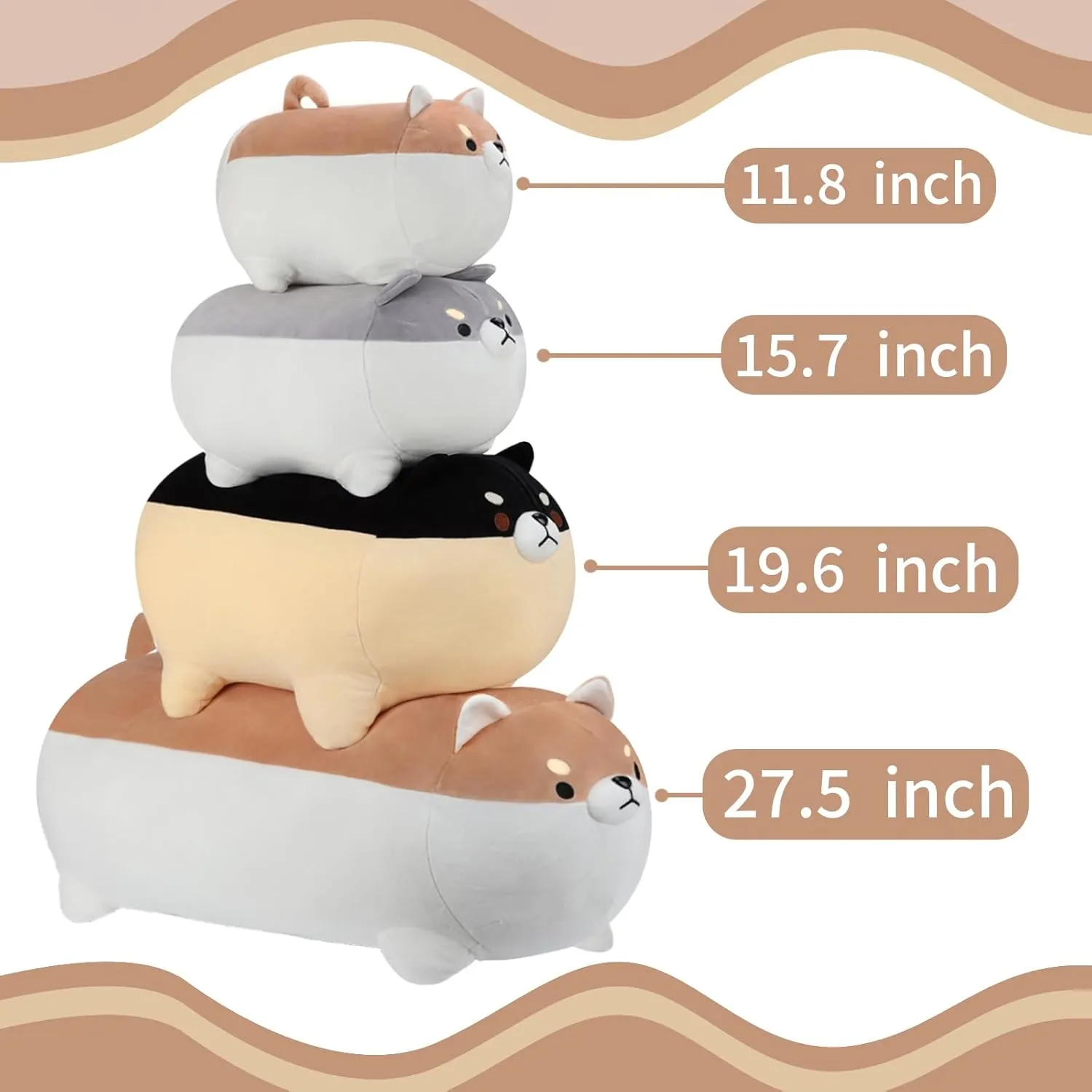 for Boys Girls Kids (Gray$ 15.7 Inch) AFAN Shiba Inu Stuffed Animal Plush Kawaii Corgi Dog Plush Pillows Cute Soft Dog found coach honorable Toy Plushies Gifts 