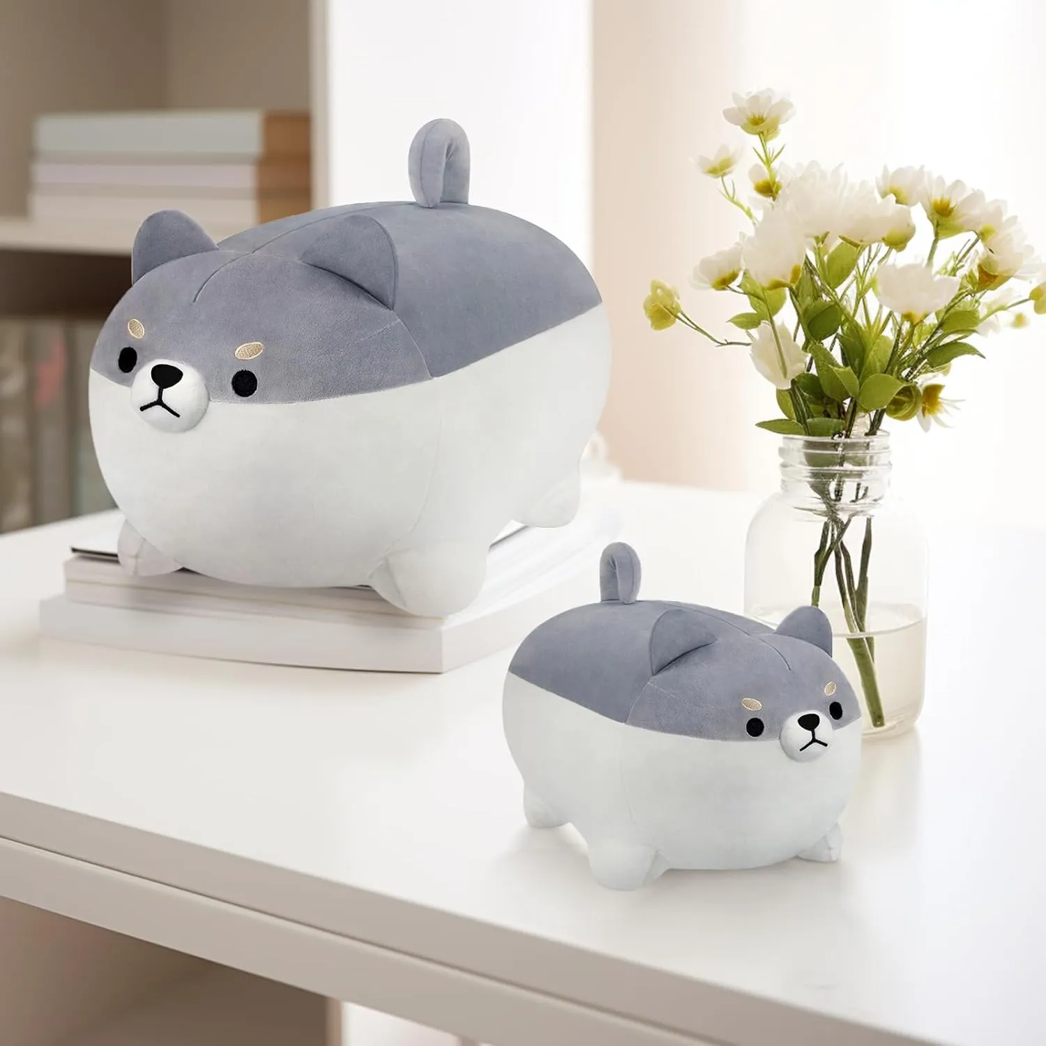 for Boys Girls Kids (Gray$ 15.7 Inch) AFAN Shiba Inu Stuffed Animal Plush Kawaii Corgi Dog Plush Pillows Cute Soft Dog found coach honorable Toy Plushies Gifts 