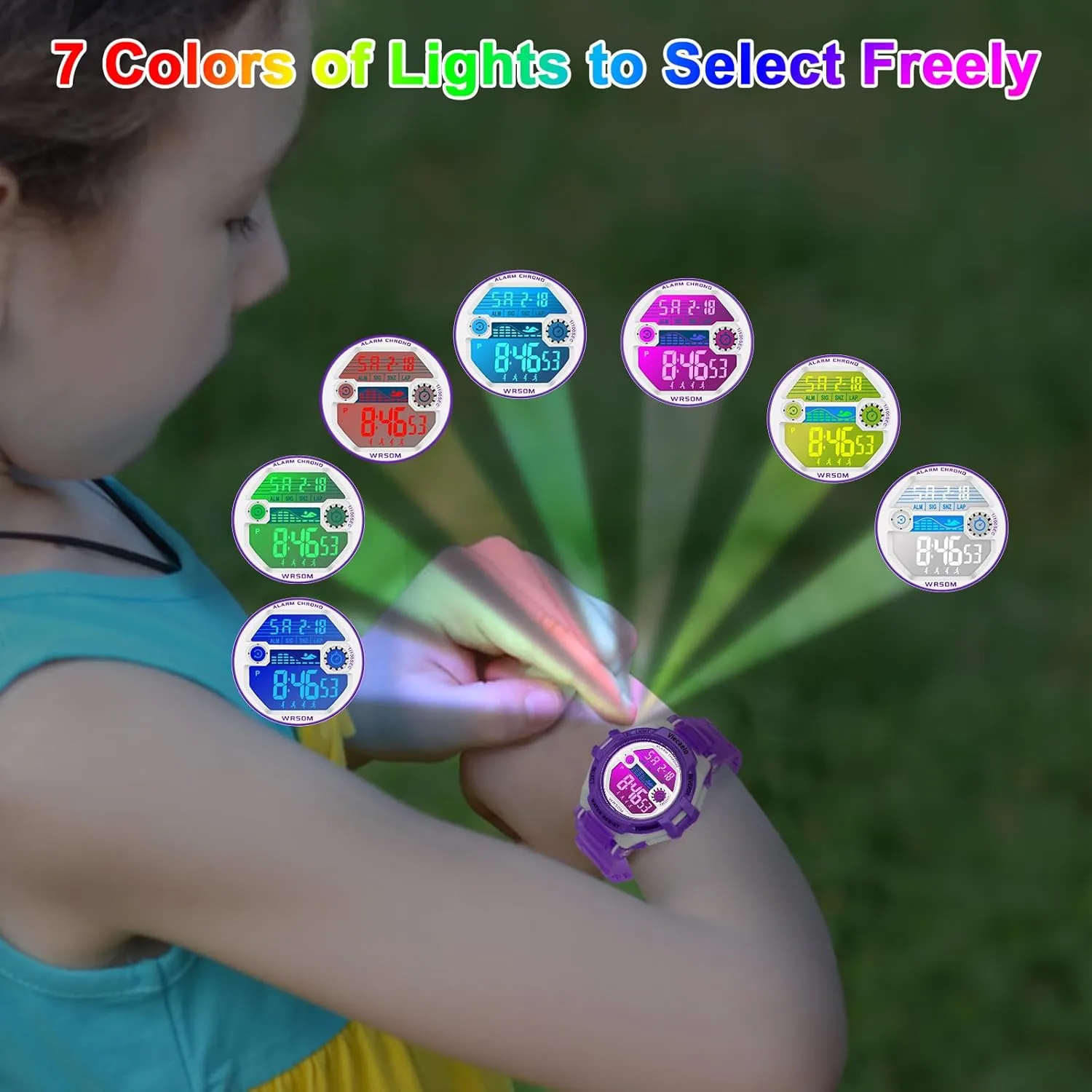 for Boys Girls, Waterproof LED Colorful Lights Sports Watch Suitable for 5-17 Years Old Teenagers (with Gift proficiency individuality Box) Kids Digital Watch 