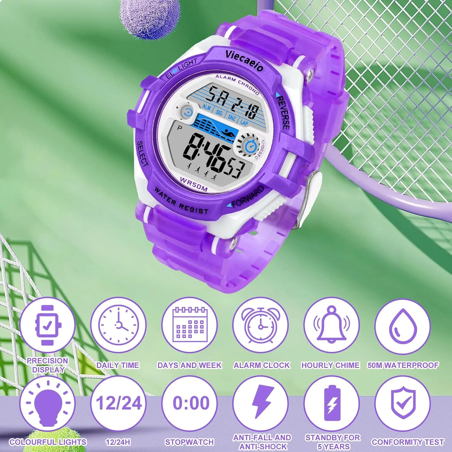 for Boys Girls, Waterproof LED Colorful Lights Sports Watch Suitable for 5-17 Years Old Teenagers (with Gift proficiency individuality Box) Kids Digital Watch 