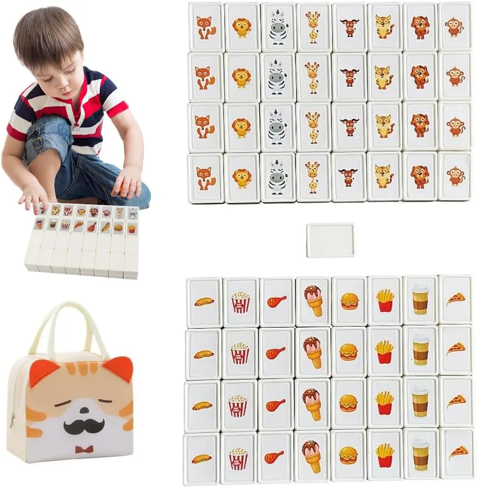 for Children Seaside Escape Game, 65 Blocks 30 mm Seaside Style Escape Game in ABS Plastic Mahjong Style, Mahjong Game smelt Large Stones, Seaside Style Escape Game, Seaside Style Escape Game 
