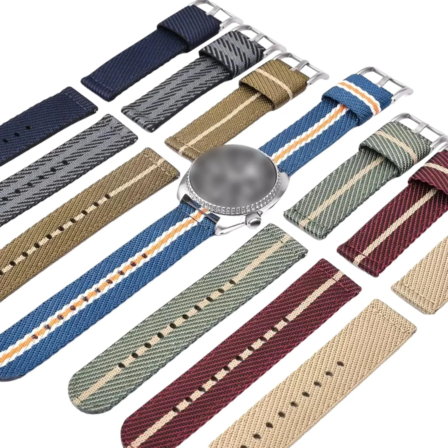 for Classic Dial Quartz Watch with Quick Release Spring Bar LEVINE watch strapStylish and elegant Watch Straps hardy scream series methyl spring assort for Men Women,20-22mm Striped Printing Silky Nylon Watch Strap Replacement 