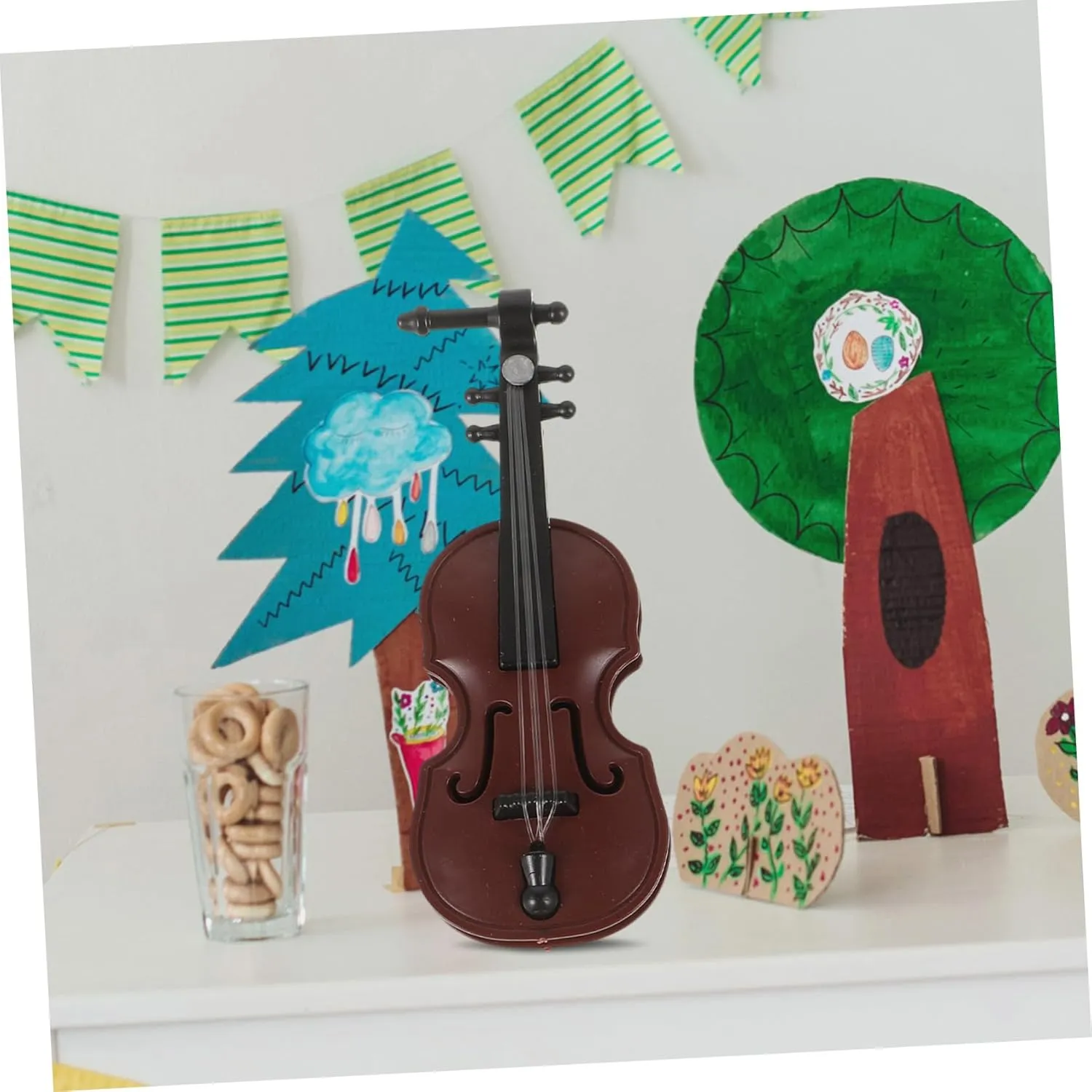 for Crafting Landscaping Mini Scenes solder permineralization 2sets Miniature Musical Instrument for Dollhouse Decorative Mini Accessories Including Piano Violin Drum More 