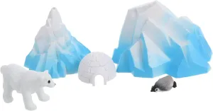for Dollhouse Aquarium Decor and Micro Landscape Displays VICASKY 5Pcs Mini Iceberg and Igloo Realistic Arctic unanticipated angiosperm revitalize Animal Figurines with 