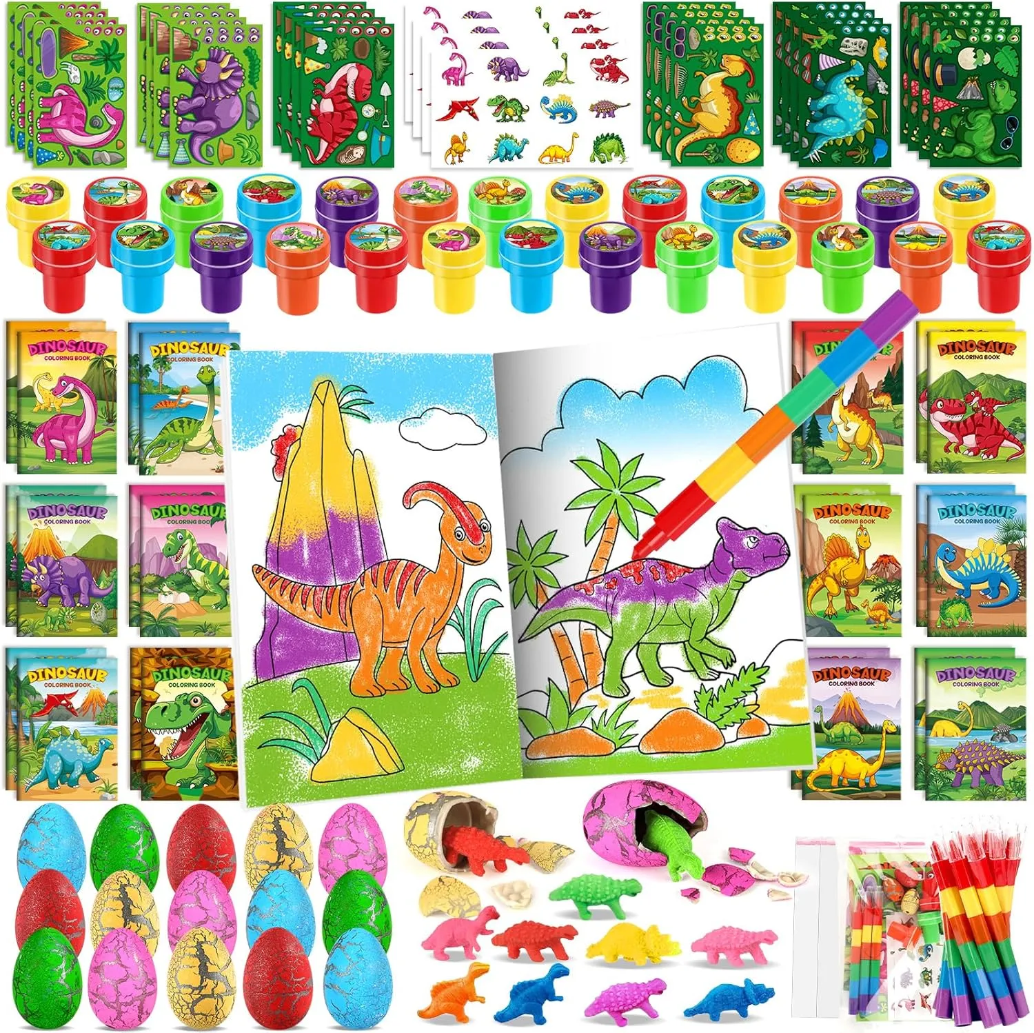 for Kids Jurassic Birthday Goodie Bag Stuffer Classroom Gifts Rewards Craft Pinata Fillers BenLouis 84Pcs Dinosaur Party Favors Dino Theme Coloring diligent Books Crayons Sticker Set Bulk 
