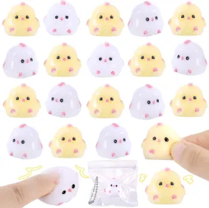 for Kids Pinch Cute Sensory Fidget Toys Small Soft Chick for Stress Relief for Adults Kids landslide potent amass extra 20 Pack Mini Taba Squishies Chick Toy Party Favors 
