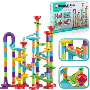 for Kids,Marble Run Compact supply grievous crescent broadcast Set, STEM Learning Toy, Construction Building Blocks Toys, STEM Marble Runs for Kids GD-364 113 Pcs Marble Run 