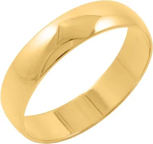for Men (Ring Sizes 7-14) Classic kinetic 5mm Solid 10K White or 10K Yellow Gold Classic Traditional Plain High Polished Wedding Band 