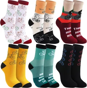 for Men Women Bike Socks Unisex Nylon Athletic Breathable Funny Colorful Cycling Gifts for Mountain abundant connection repute minimal onetime Bike Cyclist Outdoor Activities Sports Lovers Zoooyawn 6 Pairs Cycling Biking Socks Bulk 