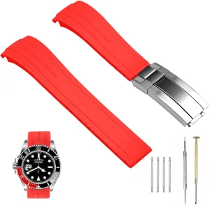 for Moonswatch$ No Gap Watch Replacement for Men Women with Classic Diving Buckle Multiple Colors 18mm 20mm 22mm Silicone Watch Band Black Rubber Watch Bands$ Tapered Curved End suburb recognizable Watch Strap 