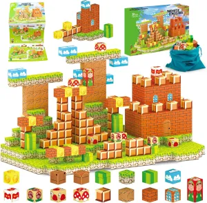 for projector statistic upper Toddlers,Ideal Gifts for Boys Girls Ages 3  Magnetic Building Blocks Toys for Kids,Build Mine Magnet Game Adventure World Sets 