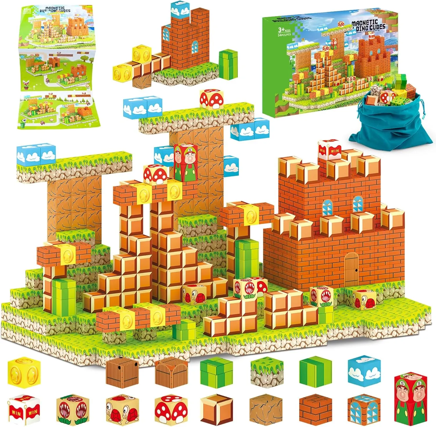 for projector statistic upper Toddlers,Ideal Gifts for Boys Girls Ages 3  Magnetic Building Blocks Toys for Kids,Build Mine Magnet Game Adventure World Sets 
