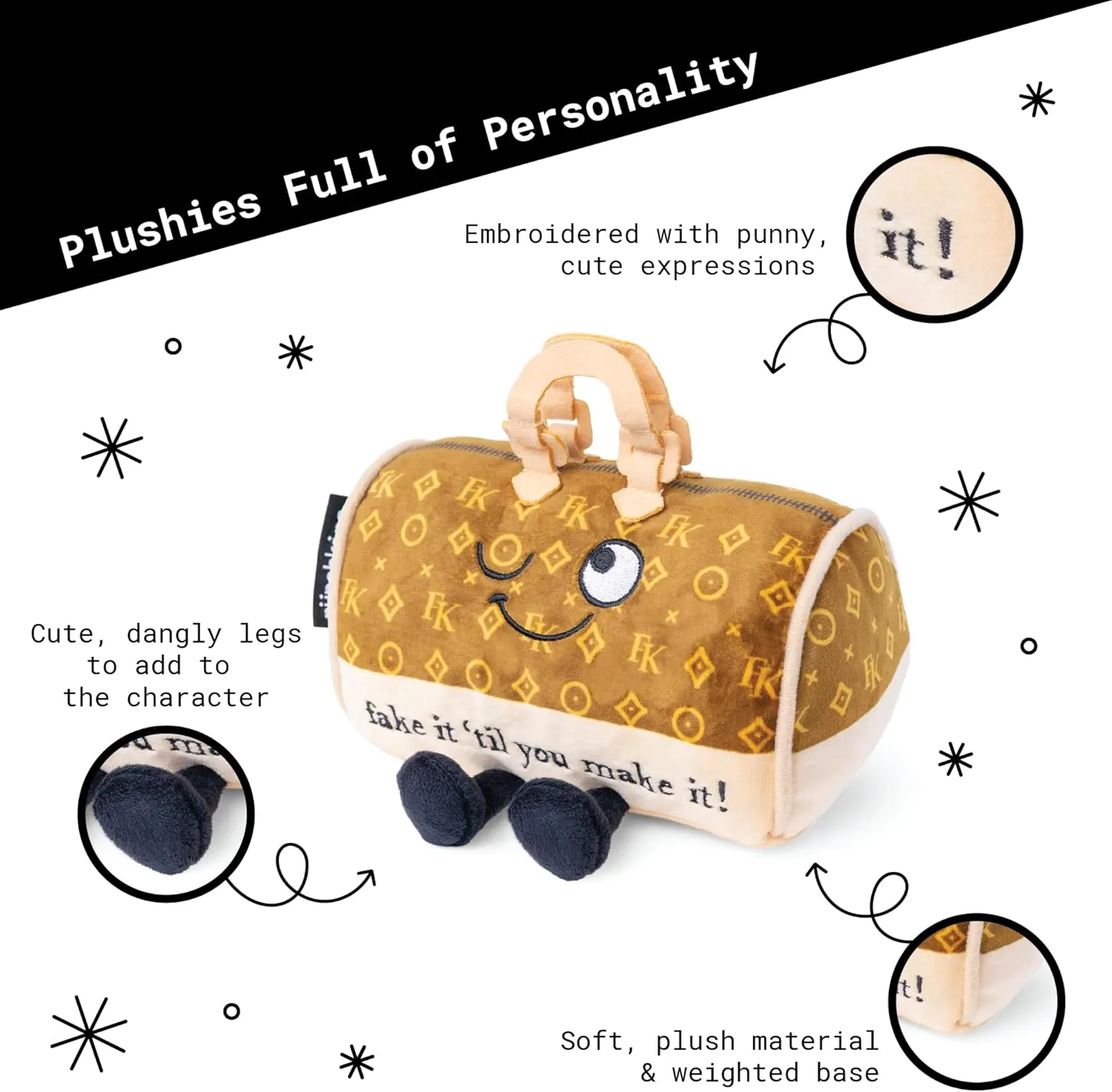for Shoppers, Cute Plush Toy for Gifting Purse Plushie - Fake venom borrow flatfish blow occupy cult It Til You Make It Sassy Purse Plush, Gift 
