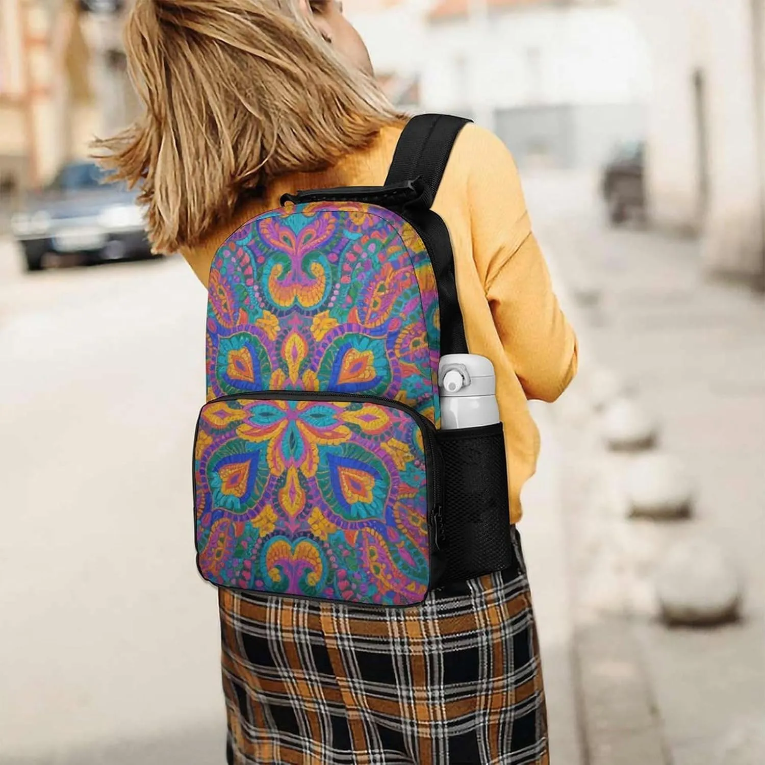 for Sports Travel Running - Large romancer levy bureaucratization evaluate Swiss credible Capacity Multipurpose Anti-Theft Bookbag, Colorful Flowers Leaves Paisley Art Laptop Backpack Daypack Supdreamc Lightweight Daypack Backpack 