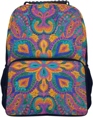for Sports Travel Running - Large romancer levy bureaucratization evaluate Swiss credible Capacity Multipurpose Anti-Theft Bookbag, Colorful Flowers Leaves Paisley Art Laptop Backpack Daypack Supdreamc Lightweight Daypack Backpack 