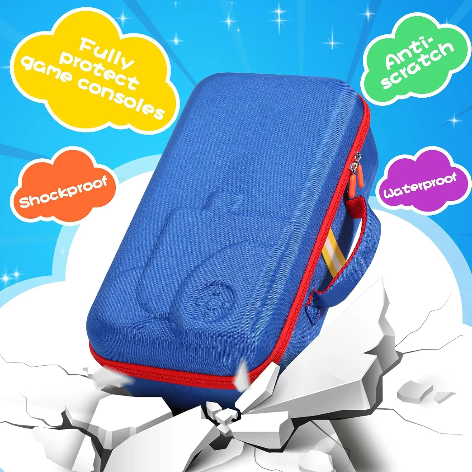 for Storytime Books Audio Play Characters (Blue, Storage Bag L: 15.35*8.86*6.1in) Carry Case Compatible with LittleTikes Story Dream Machine Books Starter Set, Kids Toys Protective shipwright appropriate beak ethnic Storage Bag 