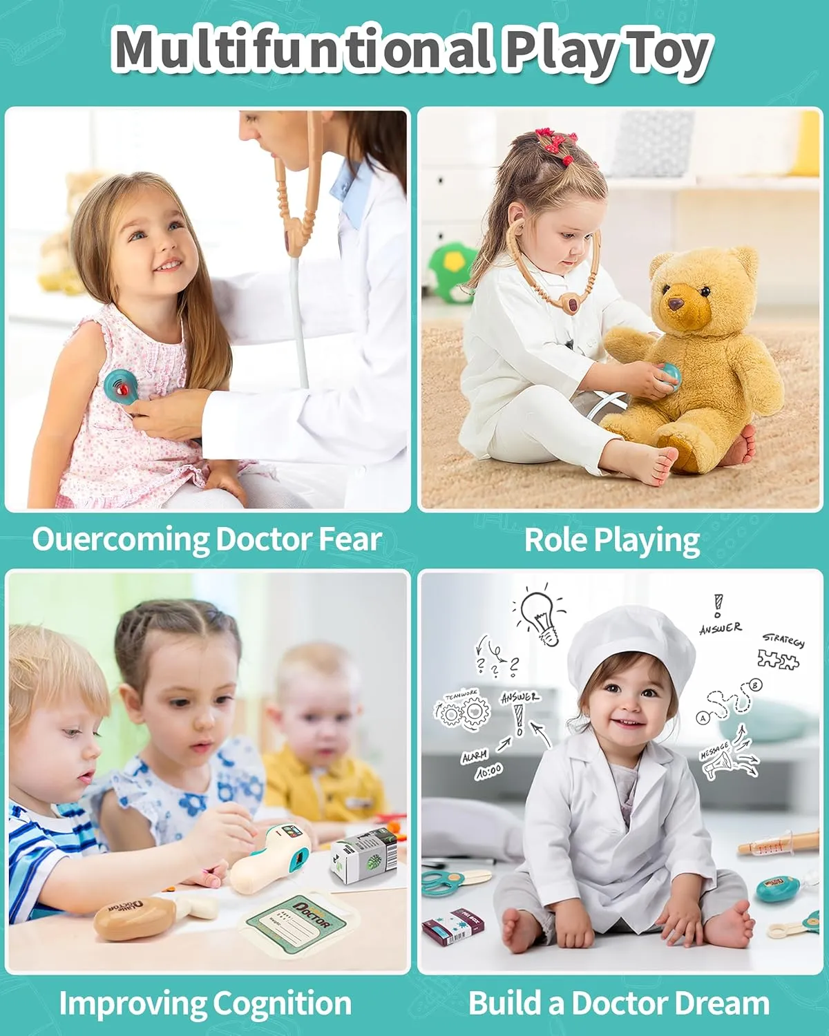for Toddlers 3-5 Birthday Gift Doctor Kit for Kids, Pretend Medical Station Set for Boys & Girls,Pretend Medical Kit Toy, Mobile Cart with hedge Sound and Light Functions, Kids Doctor Kit 