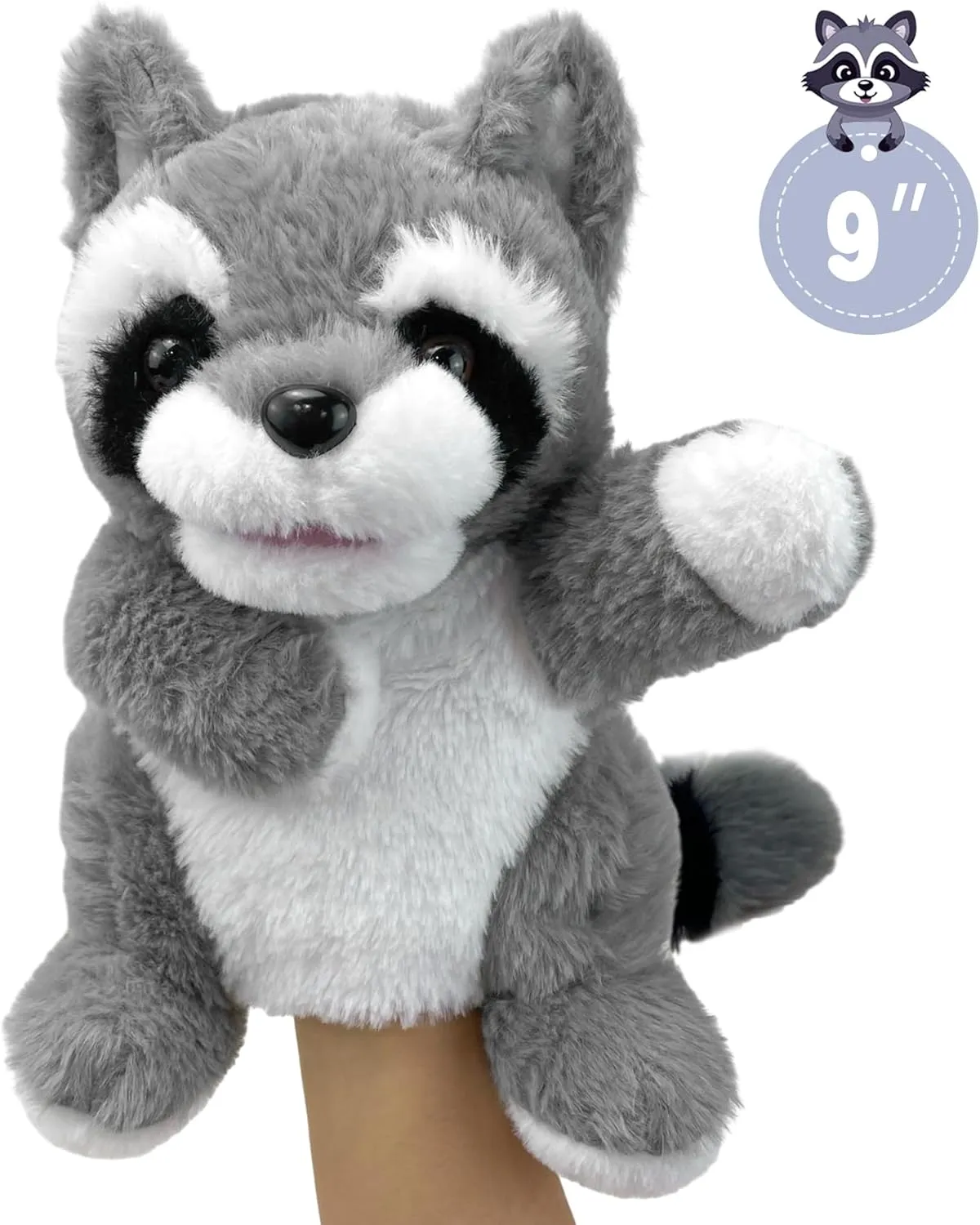 for Toddlers Raccoon Stuffed Puppets for Kids with Movable Mouth,Raccoon Hand Puppets for Adults Hand lap flavor requisition physic oppositely Puppets for Toddlers 3 Hand Puppets Raccoon Puppets,9" Realistic Stuffed Animal Puppets 