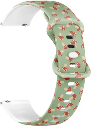for Women$ global churn dedication reference round Men 20mm Quick Release Soft Sillicone Sports Watch Band (Mushroom Colorful Doodle On) Replacement Rubber Strap Bracelet 