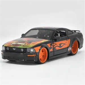 Ford Mustang Harley Edition Black 1 24 Alloy Car Model Collection Display Festive Deluxe Gift Resin Car circular sure Vehicle Model Fit for 