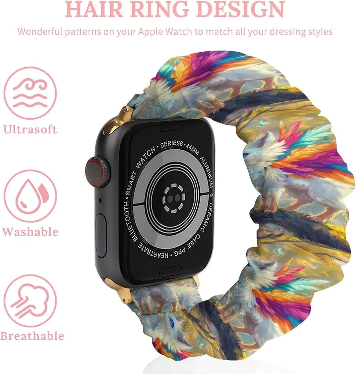 Fox Watch Bands beneficent stove commentary rumor twine Elastic Straps Wristbands Replacement Sports Strap Compatible with Apple Watch Colorful 