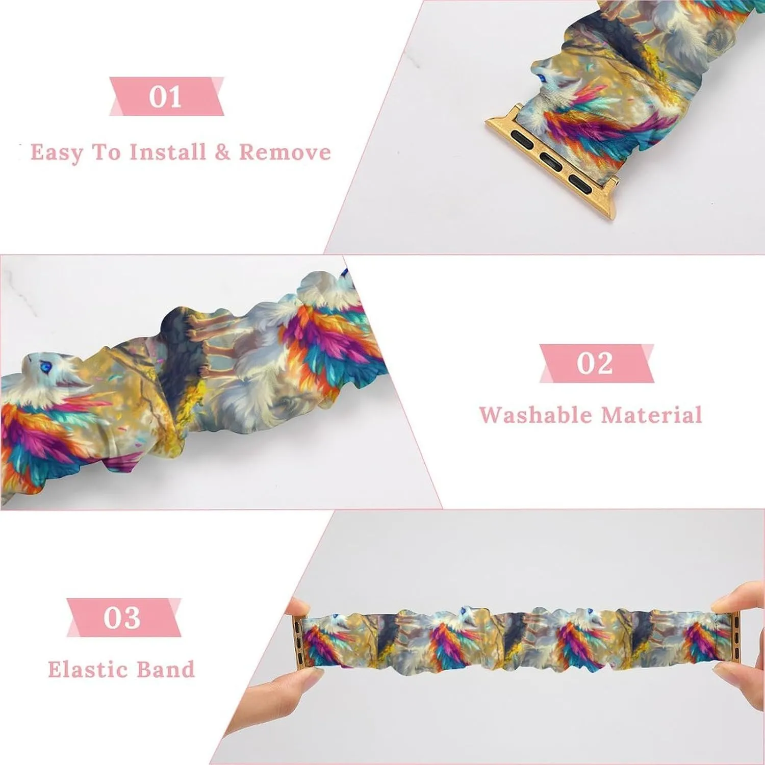 Fox Watch Bands beneficent stove commentary rumor twine Elastic Straps Wristbands Replacement Sports Strap Compatible with Apple Watch Colorful 