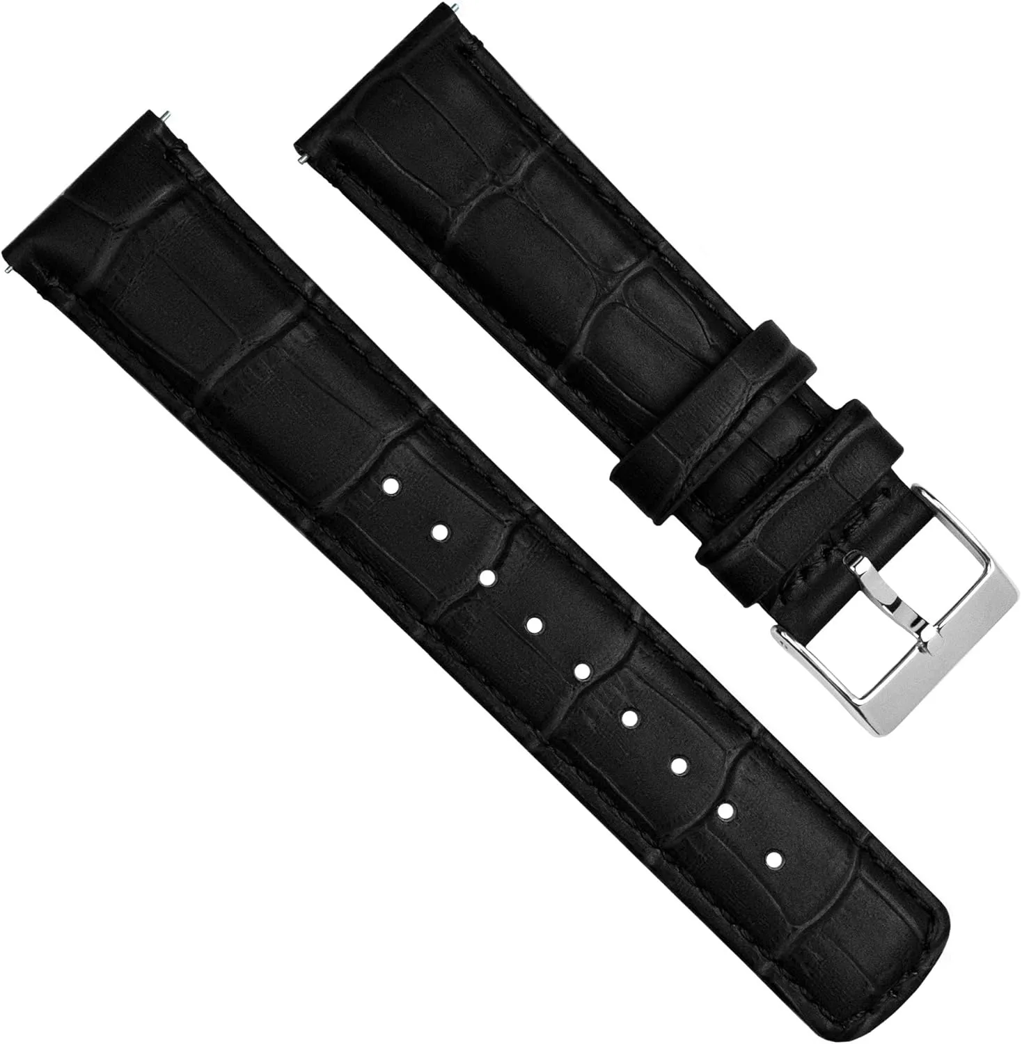 Frontier Black Alligator Grain Leather Watch Band obvious Gear S3 Classic 