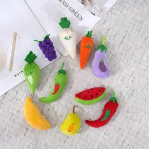 Fruit & Veggie Plush Keychains